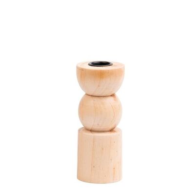 WOODEN CANDLE HOLDER 5X5X12.5 NATURAL PV206264