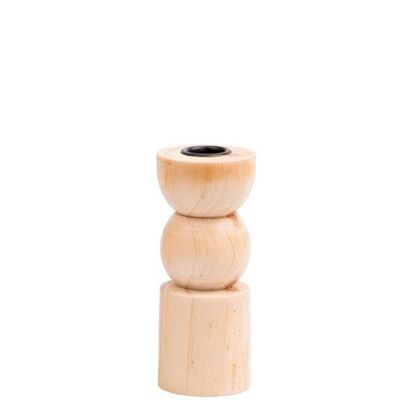 WOODEN CANDLE HOLDER 5X5X12.5 NATURAL PV206264