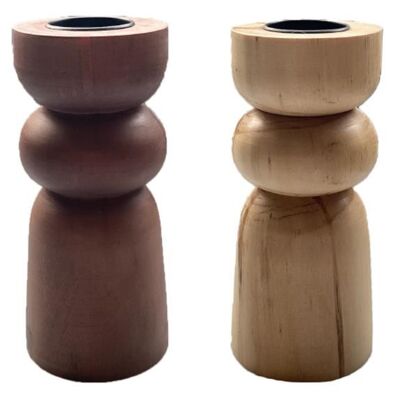 PINE CANDLE HOLDER 7X7X17 FOR TEA CANDLE 2 SURT. PV206450