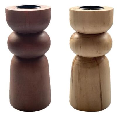 PINE CANDLE HOLDER 7X7X17 FOR TEA CANDLE 2 SURT. PV206450