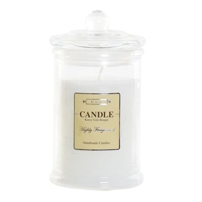 CANDELA VETRO 8X8X15 256 GR VASO BIANCO VE190628