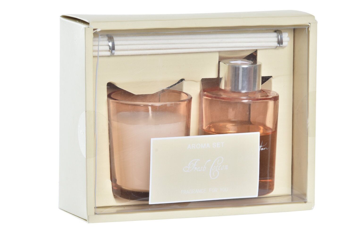 CANDELE SET 2 CRISTALLI CERA 16X5X16 50 GR, MIKADO VE195501