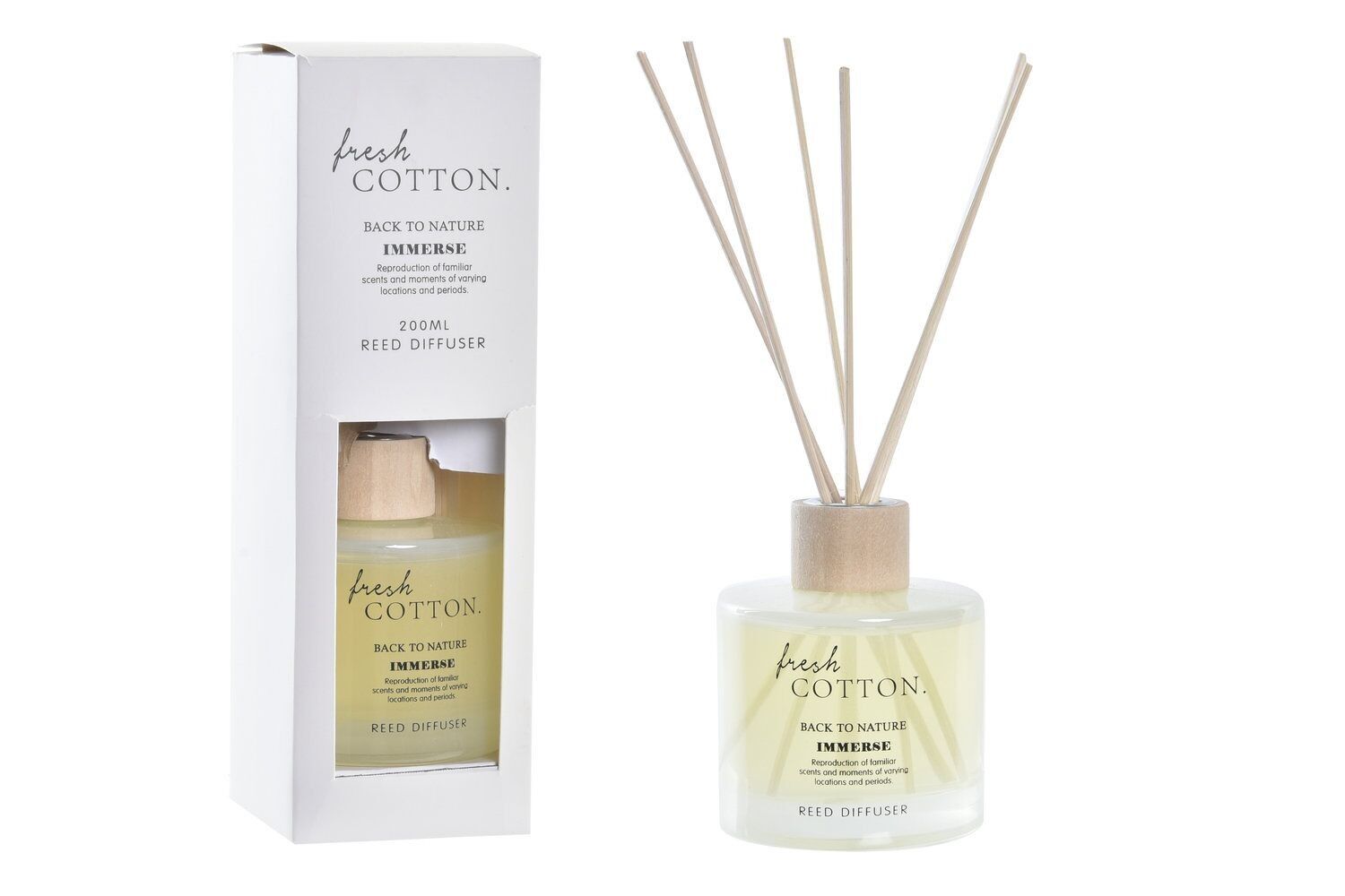 MIKADO DEODORANTE PER AMBIENTI CRISTALLO 8X8X10 200 ML, COTONE VE195504