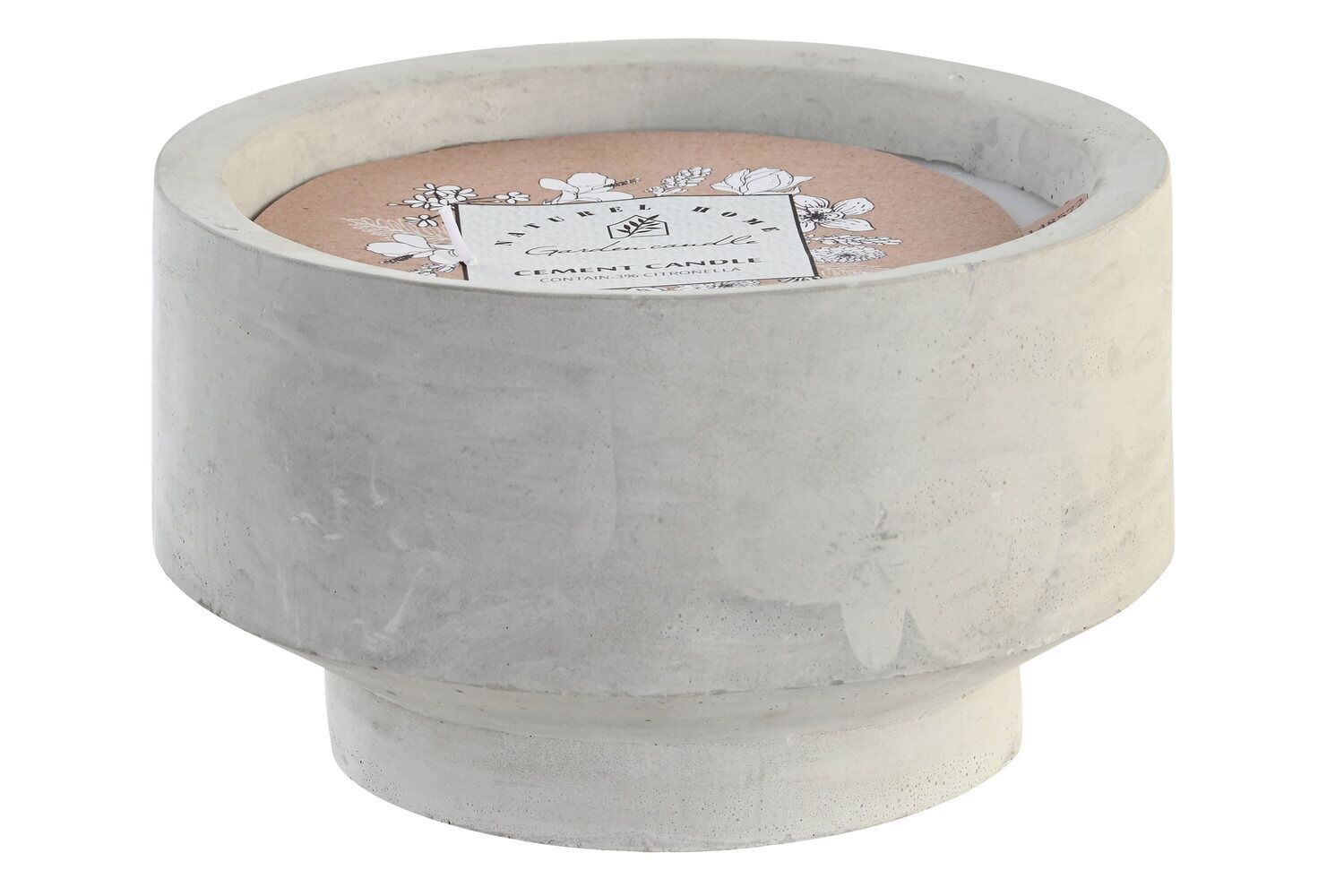 CANDELA CERA CEMENTO 20X20X12 460 GR GRIGIO CITRONELLA VE202177