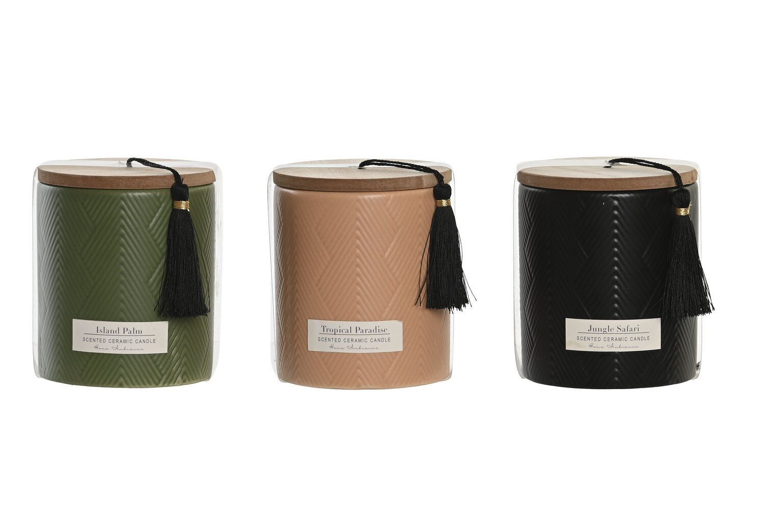 CANDELA CERA 9X9X10 300 GR, FRANGE 3 ASSORT. VE203157