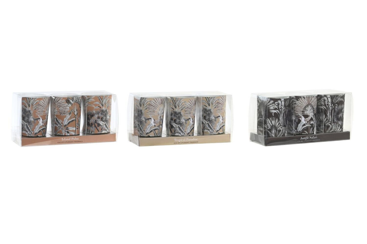 CANDELE SET 3 CERA 5X5X6 45 GR, TROPICAL 3 SURT. VE203161