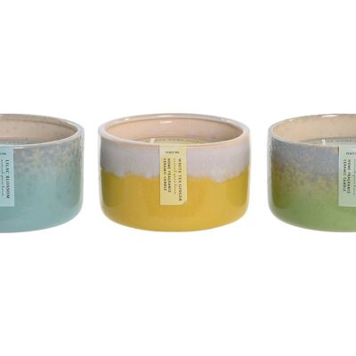 STONEWARE WAX CANDLE 12X12X7 310 GR, 3 SURT. VE203167