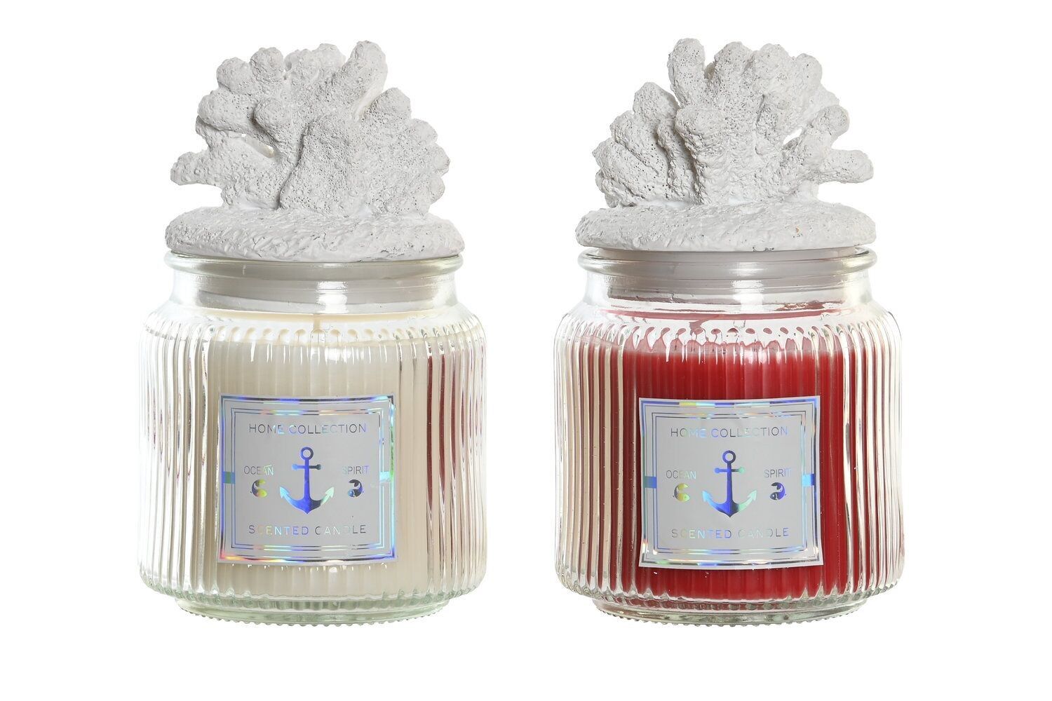 GLASS CANDLE 10X10X15 430 GR, CORAL 2 SURT. VE204086