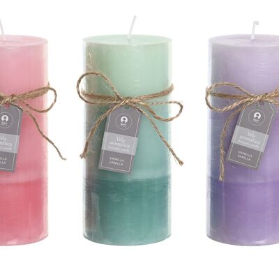 WAX CANDLE 6.5X6.5X15 450 GR, 80 HOURS 3 SURT. VE204730