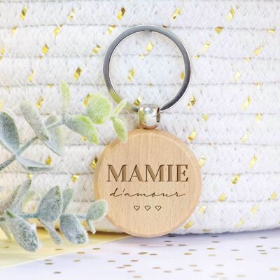 Family wooden key ring - Grandma of love