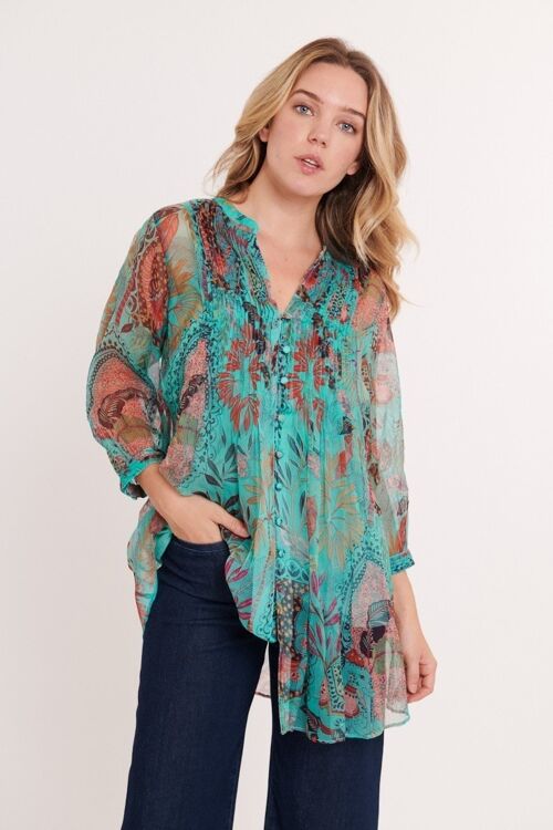 EUNICE BLOUSE TURQUOISE - S