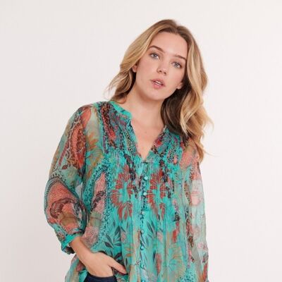 EUNICE BLOUSE TURQUOISE - S