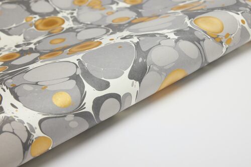 Hand Marbled Gift Wrap Sheet - Stone Slate