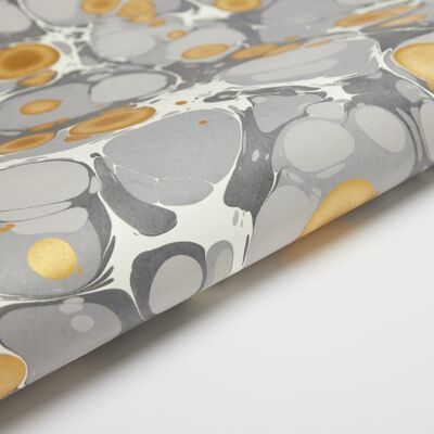 Hand Marbled Gift Wrap Sheet - Stone Slate