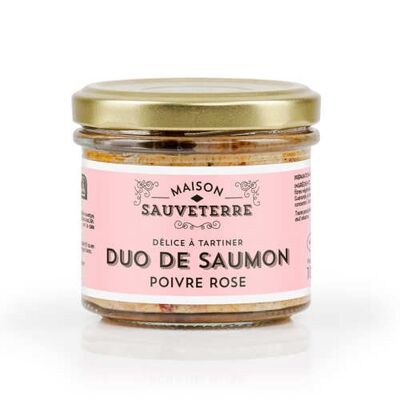 Dúo de crema para untar de salmón ahumado y pimienta rosa Maison Sauveterre - tarro 100g