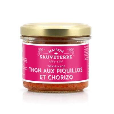 Toastinade aus Thunfisch, Chorizo ​​und Piquillo-Paprika mit Espelette-Pfeffer – 100-g-Glas
