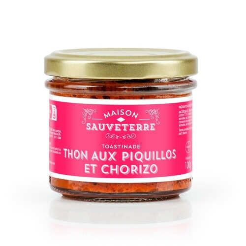 Toast con tonno, chorizo ​​e piquillo al pepe di Espelette Maison Sauveterre - Vasetto da 100g