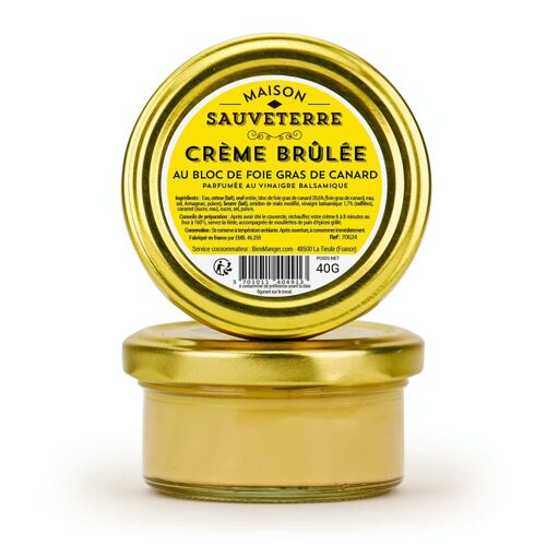 Crème brûlée au bloc de foie gras de canard et vinaigre balsamique - Pot de 40g