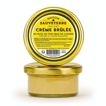 Crème brûlée au bloc de foie gras de canard et vinaigre balsamique - Pot de 40g