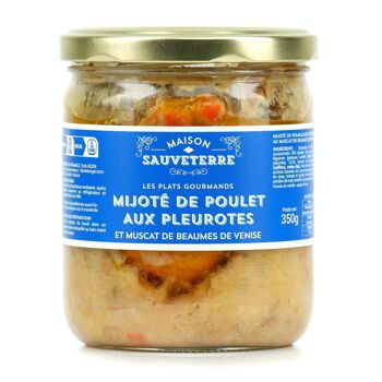 Mijoté de poulet aux pleurotes et muscat de Beaumes de Venise - Bocal de 350g (2 parts)