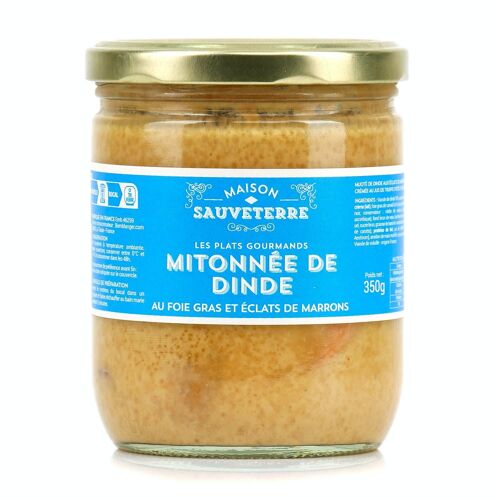 Mitonnée de dinde au foie gras et ses éclats de marrons - Bocal de 350g (2 parts)