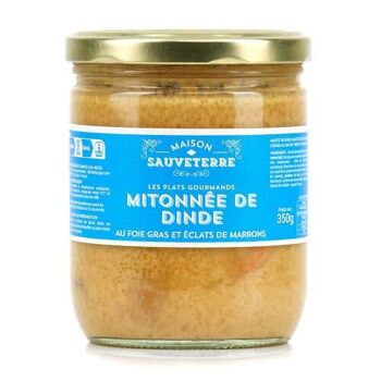 Mitonnée de dinde au foie gras et ses éclats de marrons - Pot de 350g (2 parts)