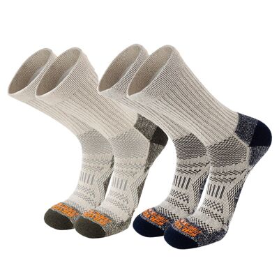 Altura I 2 Pairs of Premium PIMA Cotton Hiking Socks, Padded, Anti-Blistering, Trekking Socks for Hiking - Outdoor Socks Trekking Sports Socks for Women and Men - Blue/Green