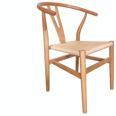 DINING CHAIR NATURAL LIGHT KIOTO WOOD / ROPE