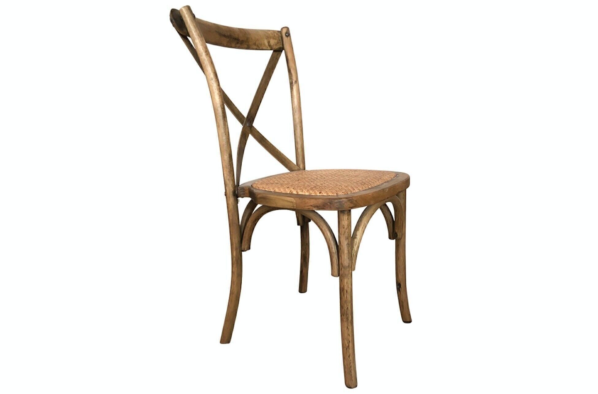 SEDIA DA PRANZO IN LEGNO PROVENCE NATURALE SCURO / RATTAN.