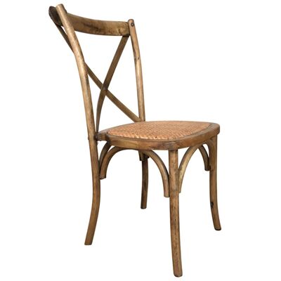 WOODEN DINING CHAIR PROVENCE NATURAL DARK / RATTAN.