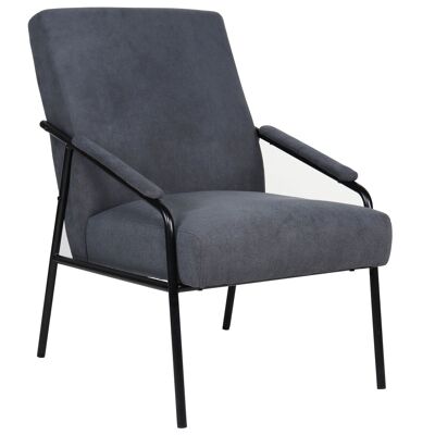 FAUTEUIL TIMES GRIS / TISSU NOIR