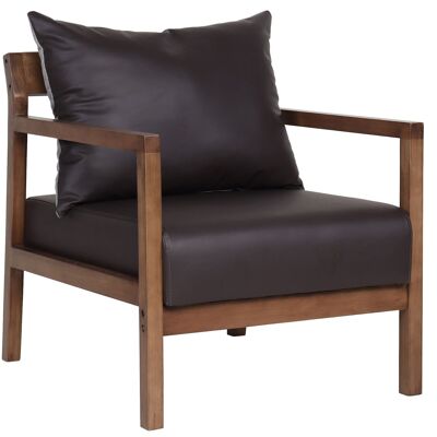 DETROIT ARMCHAIR SIMIL CHOCOLATE LEATHER.