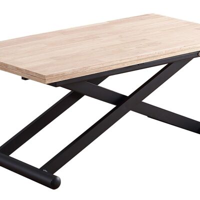 LIFT AND EXTENDABLE COFFEE TABLE NATURAL NORDISH OAK / BLACK.