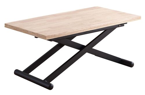 MESA CENTRO ELEVABLE Y EXTENSIBLE NATURAL ROBLE NORDISH / NEGRO.