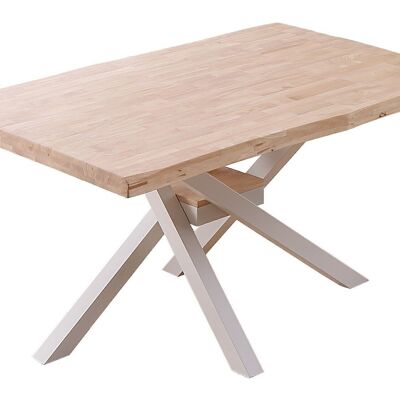 FIXED DINING TABLE XENA 150 NORDISH OAK / WHITE SHAPED TOP.