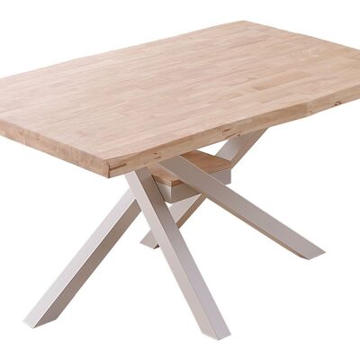 FIXED DINING TABLE XENA 150 NORDISH OAK / WHITE SHAPED TOP.
