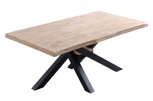 MESA COMEDOR FIJA XENA 180 ROBLE NORDISH / NEGRO TAPA CON FORMA.