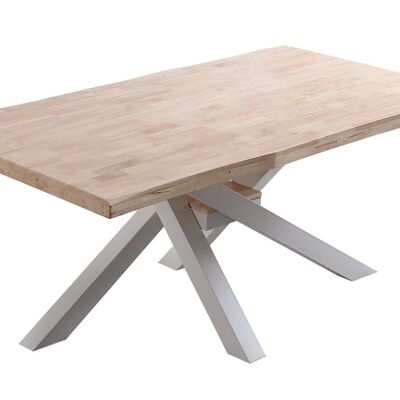 FIXED DINING TABLE XENA 180 NORDISH OAK / WHITE SHAPED TOP.