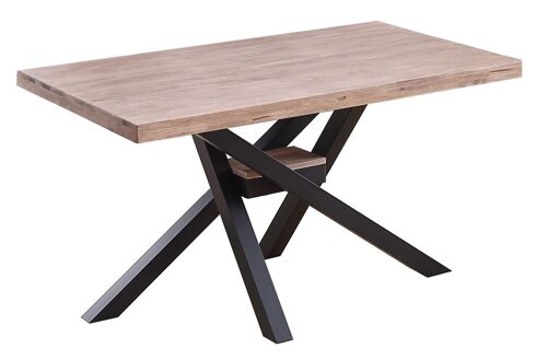 MESA COMEDOR FIJA XENA 140 ROBLE HONEY / NEGRO.