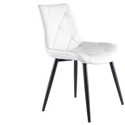 MARLENE DINING CHAIR SIMIL WHITE / BLACK LEATHER.