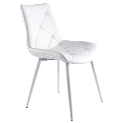 MARLENE DINING CHAIR SIMIL LEATHER WHITE / WHITE