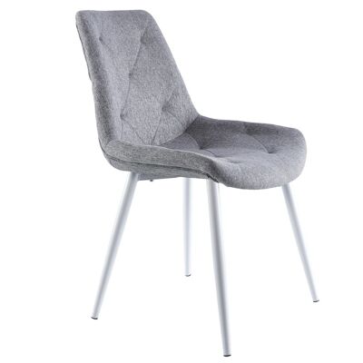 MARLENE DINING CHAIR GRAY / WHITE FABRIC