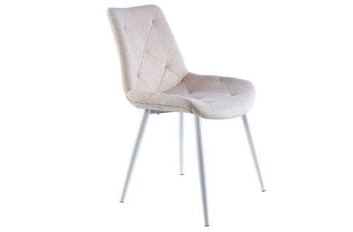 SILLA COMEDOR MARLENE TEJIDO BEIGE / BLANCO