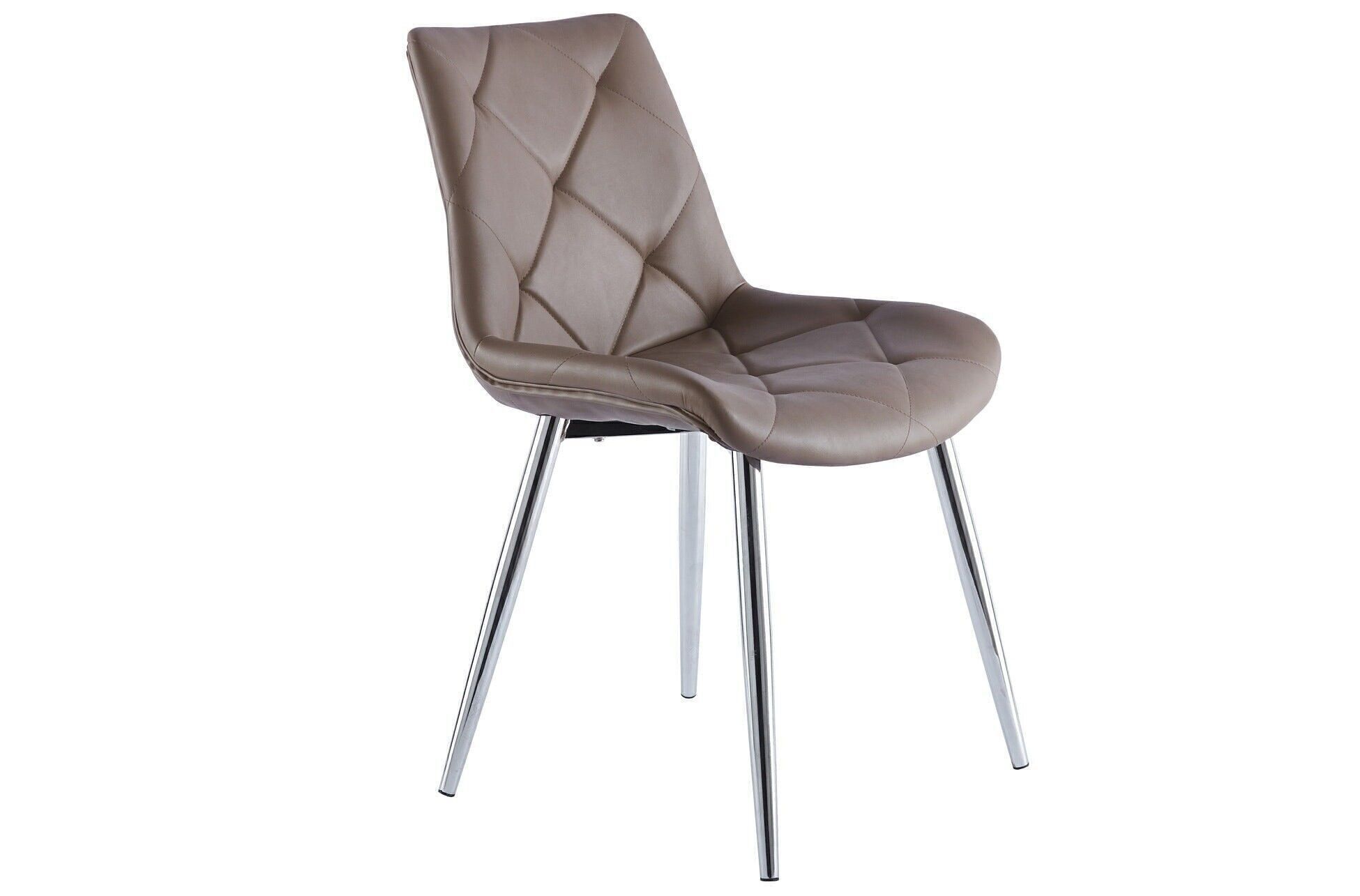 ESSSTUHL MARLENE KUNSTLEDER TAUPE / CHROM