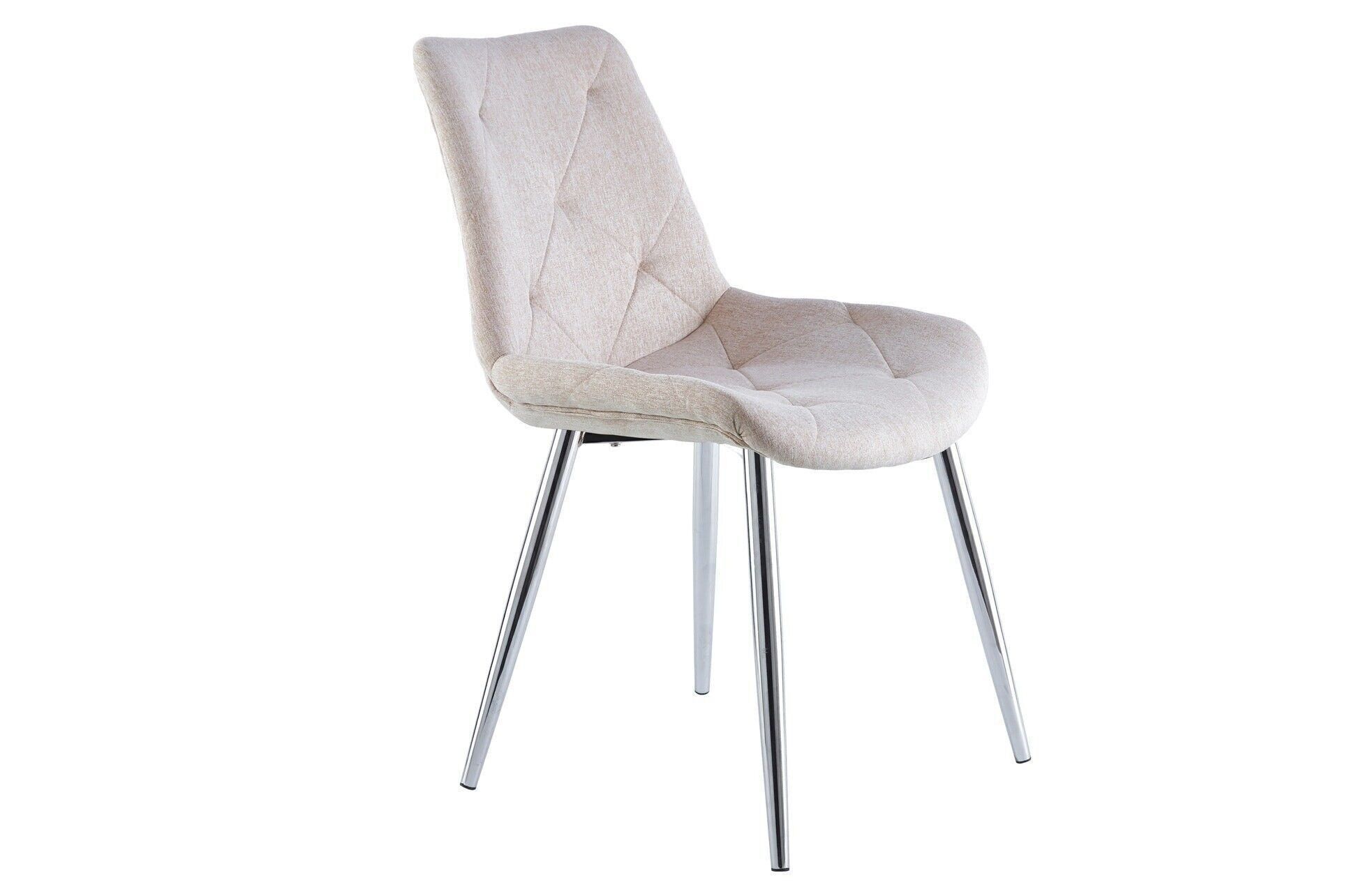 MARLENE ESSSTUHL BEIGE / STOFF CHROM