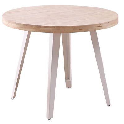 MESA COMEDOR REDONDA FIJA BERG ROBLE NORDISH / BLANCO.