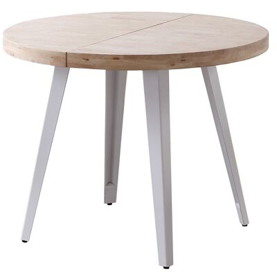 TABLE DE REPAS RONDE EXTENSIBLE CHÊNE NORDIQUE BERG / BLANC.