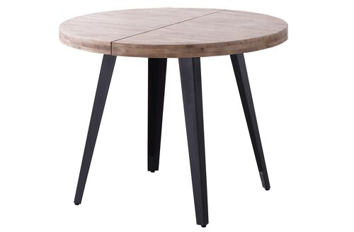 MESA COMEDOR REDONDA EXTENSIBLE BERG ROBLE HONEY / NEGRO.