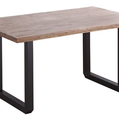 ROMA FIXED DINING TABLE HONEY OAK / BLACK.