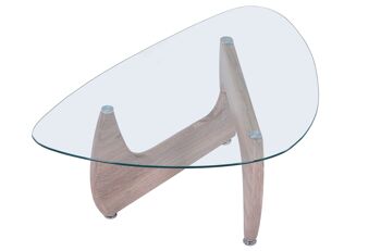 TABLE BASSE LEYNA EN CHÊNE / VERRE TRANSPARENT. 3